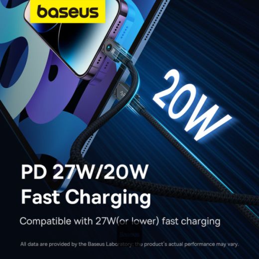 Кабель Baseus Unbreakable Series 20W PD Fast Charging Data Cable Type-C to Lightning 1м  Black (P10355803111-00)