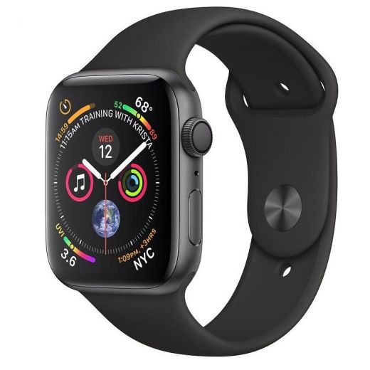 Б/У Apple Watch Series 4 GPS 44mm Gray Alum. w. Black Sport b. Gray Alum. (MU6D2) (4-)