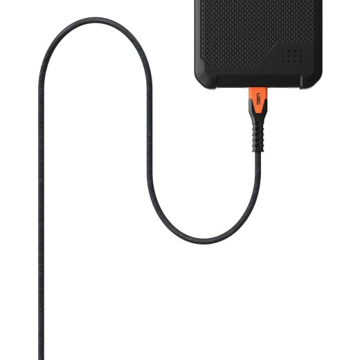 Кабель UAG Type-C to Type-C 1.5м 60Вт Rugged Kevlar Black/Orange (9B4413114097)