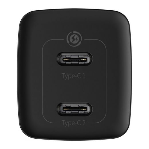 Зарядний пристрій Baseus GaN2 Lite Quick Charger 2xUSB Type-C 65W, Black (CCGAN2L-E01)