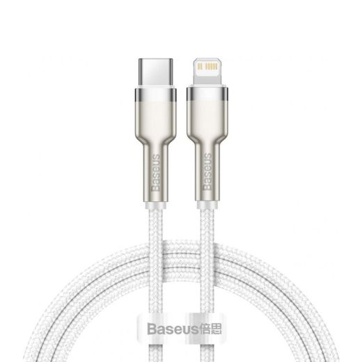 Кабель Baseus Cafule Metal Type-C to Lightning PD 20W 1м White (CATLJK-A02)