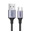 Кабель UGREEN US288 USB-A 2.0 - USB-C Cable Nickel Plating Aluminum Braid 1м Black