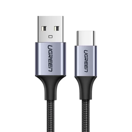 Кабель UGREEN US288 USB-A 2.0 - USB-C Cable Nickel Plating Aluminum Braid 1м Black