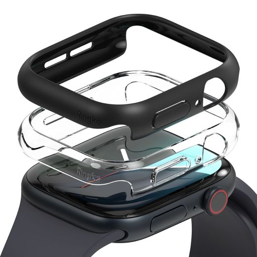 Чехол Ringke Slim 2 шт. Clear/Matte Black для Apple Watch 10 (42мм)
