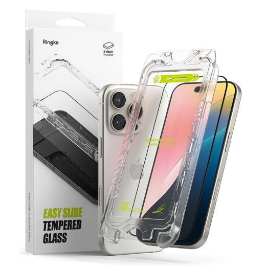 Защитное стекло Ringke Easy Slide 2 шт. Black для iPhone 16 Pro Max