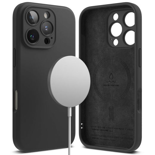 Силиконовый чехол Ringke Silicone Magnetic Black для iPhone 16 Pro Max