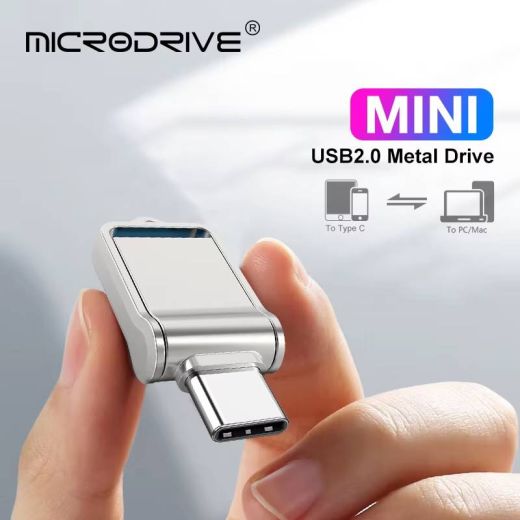 Флешка MicroDrive Dual Flesh Drive Mini OTG Usb2.0/Type-C 512GB Black