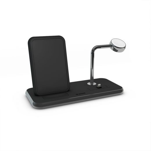 Бездротова зарядка Zens Stand + Dock + Watch Aluminium Wireless Charger 10W Black (ZEDC07B/00)