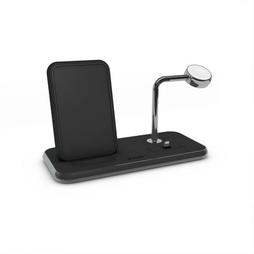 Бездротова зарядка Zens Stand + Dock + Watch Aluminium Wireless Charger 10W Black (ZEDC07B/00)