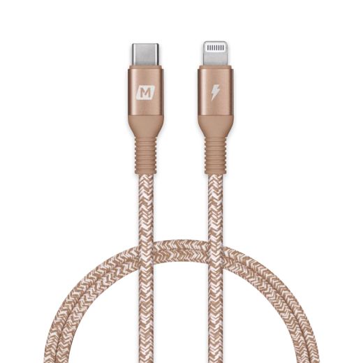 Кабель Momax Elite Link USB-C to Lightning Nylon-Braided Fast Charging Cable (1.2m) Gold