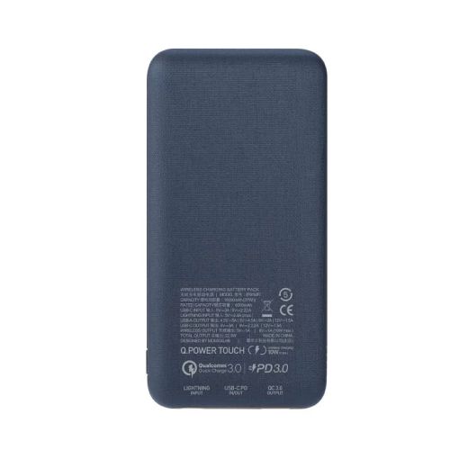 Повербанк з бездротовою зарядкою Momax Q.Power MFi Touch Wireless Power Bank (10000mAh) Blue