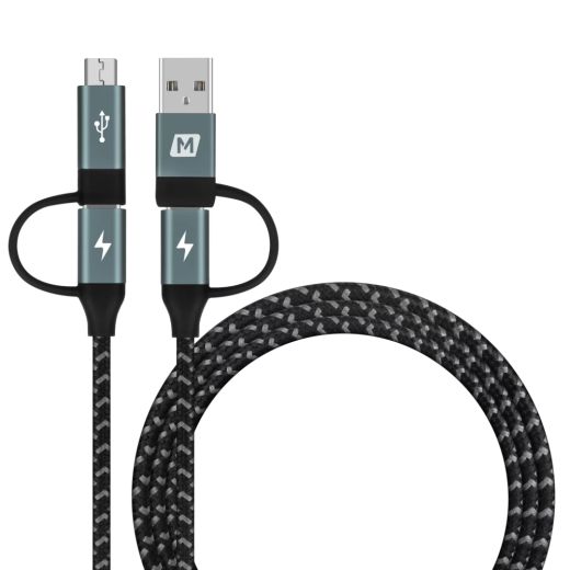 Кабель Momax One Link 4 in 1 USB A/Type C to Micro USB/Type C Cable (1.2m)