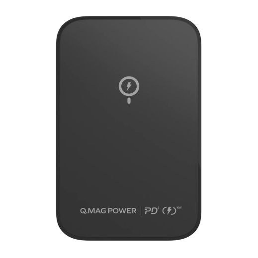 Повербанк (внешний аккумулятор) с беспроводной зарядкой Momax Q.Mag Power Magnetic Wireless PD 3.0 Power Bank 5000mAh Black