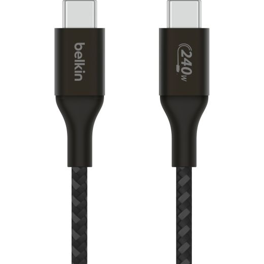 Кабель Belkin BRAIDED USB-C to USB-C 240Вт Black 1 метр (CAB015BT1MBK)
