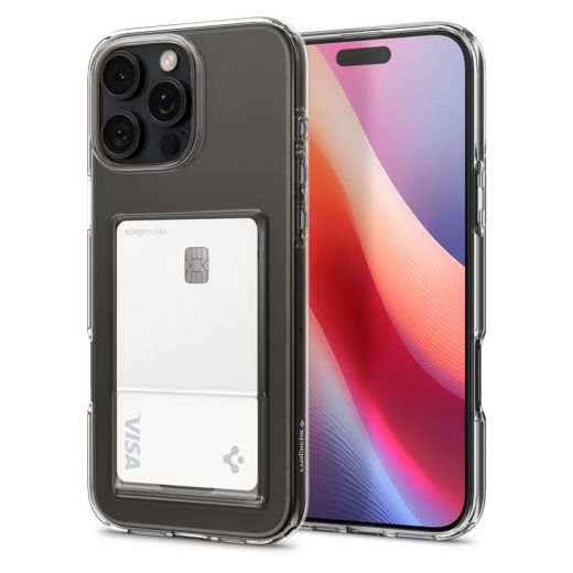 Чехол с кошельком Spigen Crystal Slot Crystal Clear для iPhone 16 Pro Max (ACS08011)