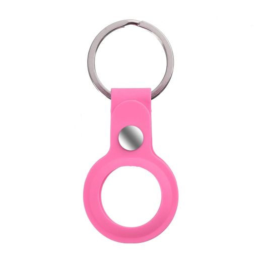 Силиконовый чехол CasePro Silicone Ring with Button Pink для Apple AirTags
