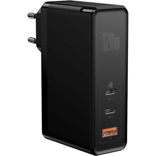 Швидка зарядка для ноутбука/смартфону/планшета Baseus GaN Mini Quick Charger 120W Black (CCGAN-J01)