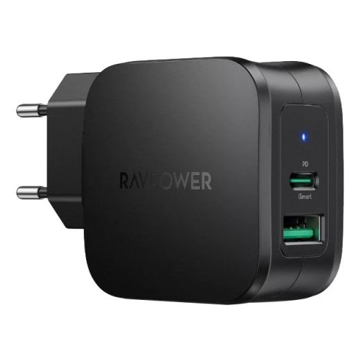 Швидка зарядка RAVPower Charger MFi Certified PD 30W 2-Port USB C Fast Charger (RP-PC144)