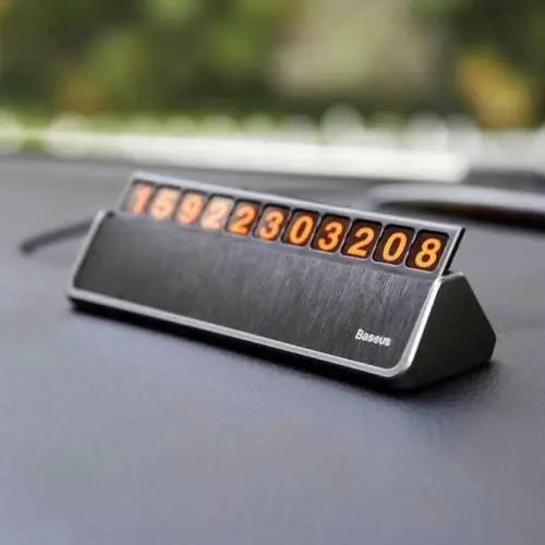 Автомобильная парковочная табличка Baseus Hermit Temporary Parking Number Card Black (ACNUM-A0G)