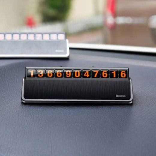 Автомобильная парковочная табличка Baseus Hermit Temporary Parking Number Card Black (ACNUM-A0G)