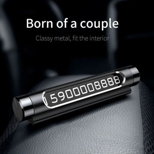 Автомобільна паркувальна табличка Baseus Metal Temporary Parking Number Card Black (ACNUM-01)