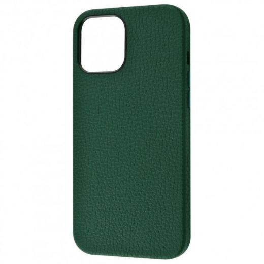 Чохол CasePro Genuine Leather Grainy Forest Green для iPhone 12 Pro