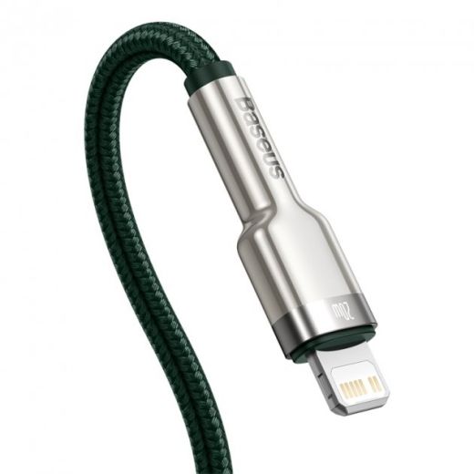 Кабель Baseus Cafule metal Type-C to Lightning PD 20W 2m Green (CATLJK-B06)