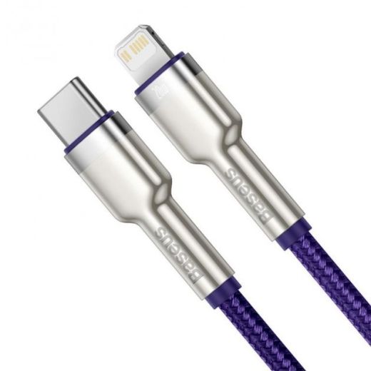 Кабель Baseus Cafule metal Type-C to Lightning PD 20W 2m Purple (CATLJK-B05)