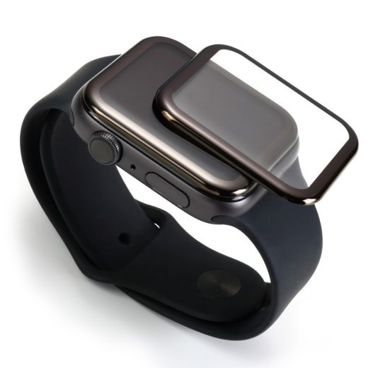 Защитное стекло с рамкой для поклейки Blueo для Apple Watch 9 | 8 | 7 41mm Black