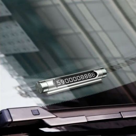 Автомобільна паркувальна табличка Baseus Metal Temporary Parking Number Card (dual) Silver (ACNUM-C0S)