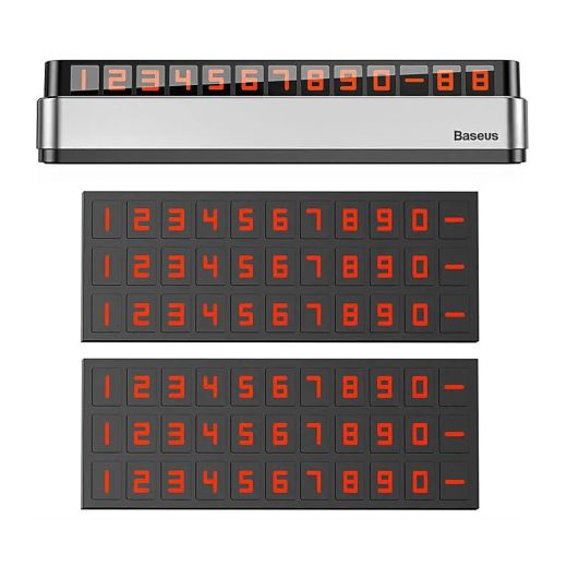 Автомобільна паркувальна табличка Baseus Moonlight Box Series Silver (ACNUM-B0S)