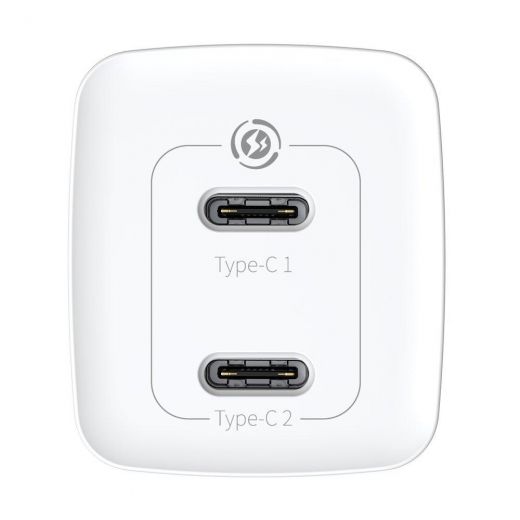 Швидка зарядка Baseus GaN2 Lite Quick Charger 2xUSB Type-C 65W, White (CCGAN2L-E02)