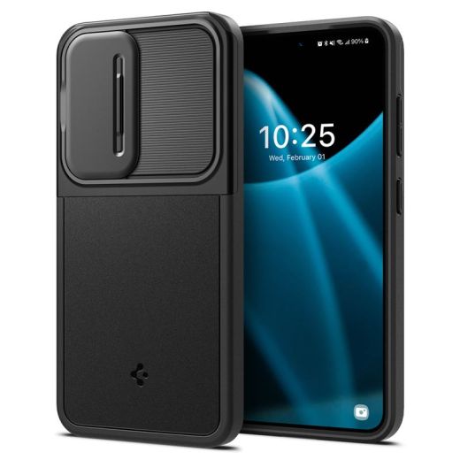 Чехол с защитой камеры Spigen Optik Armor Black для Samsung Galaxy S24 (ACS07363)