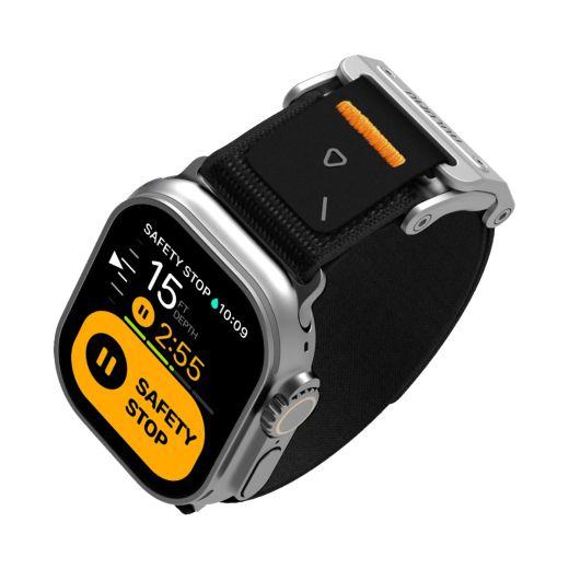 Ремешок Aulumu A11 Mag Buckle Slim Band Silver Black для Apple Watch 49мм | 45мм | 44мм