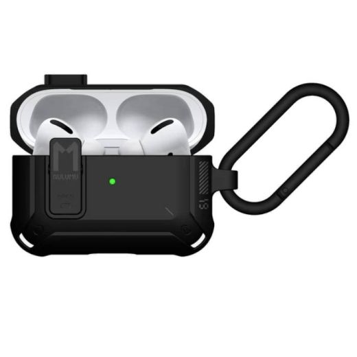 Чохол з карабіном Aulumu A19 AirPods Pro Case with Lock&Keychain Black для AirPods Pro 2 (2022)