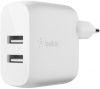 Быстрая зарядка Belkin Home Charger (24W) DUAL USB 2.4A, white (WCB002VFWH)