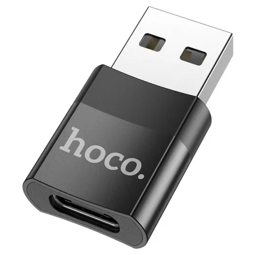 Перехідник HOCO UA17 USB2.0 Male to Type-C Female Black