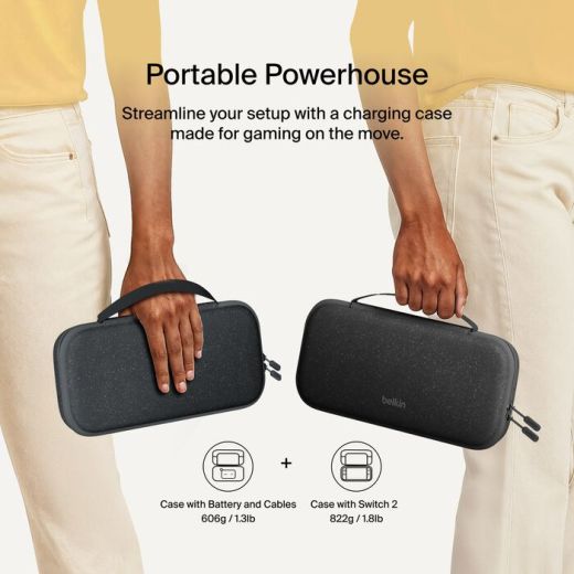 Зарядний чохол Belkin Charging Case Charcoal для Nintendo Switch 2 (ENA001fqCH-V1)
