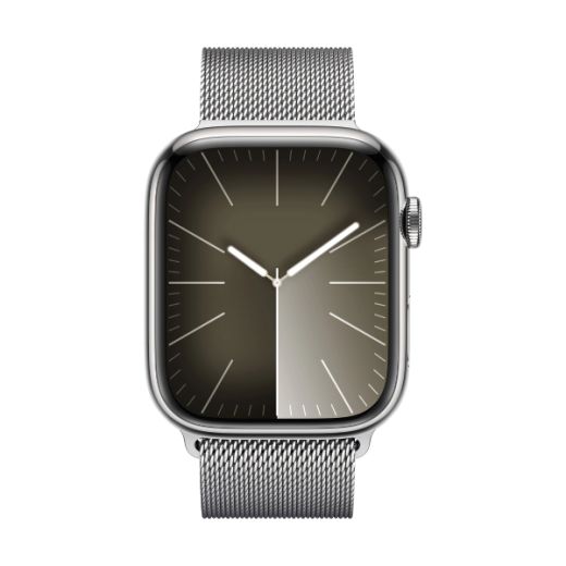 Смарт-часы Apple Watch Series 9 GPS + LTE 41mm Silver Stainless Steel Case with Silver Milanese Loop (MRJ43)