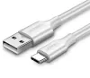 Кабель UGREEN US287 USB-A 2.0 - USB-C Cable Nickel Plating 2м White