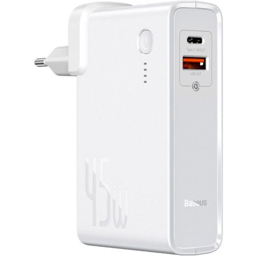 Зарядное устройство Baseus Power Station (GaN) 2 in 1 C+U 10000 mAh 45 Вт White (PPNLD-C02)