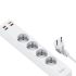 Мережевий подовжувач WIWU Power Strip U01 EU 4x220V и 3xUSB-A и 1xUSB-C White