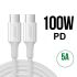 Кабель UGREEN US300 Type-C 2.0 Male to Type-C 2.0 Male 5A Date Cable 1m White (60551)