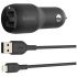 Автомобільний зарядний пристрій Belkin BoostUP Charger 2xUSB 24W Black with Lightning 1m (CCD001BT1MBK)