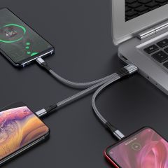 Кабель HOCO X47 3-в-1 Harbor Charging Cable (Lightning+Micro+Type-C) 2,4A/0,25m Black														