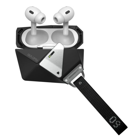 Чохол з ремінцем Aulumu A09 Geometric Case Black для AirPods Pro | Pro 2