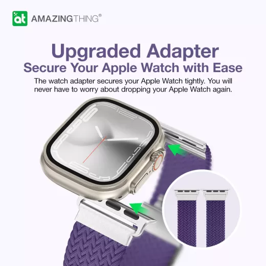 Плетений ремінець AMAZINGthing TITAN WEAVE II Braided Sport Band Purple для Apple Watch 49мм | 45мм | 44мм