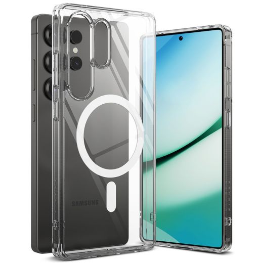Прозрачный чехол Ringke Fusion Magnetic Magsafe Clear для Samsung S25 Ultra