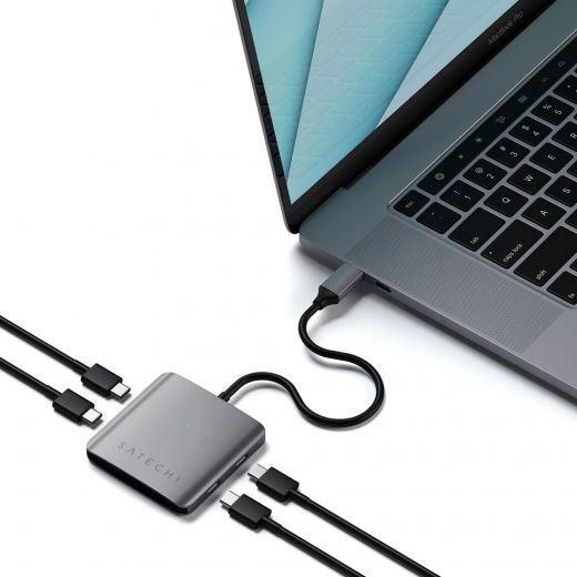 Адаптер Satechi 4-Port USB-C HUB Space Gray (ST-UC4PHM)