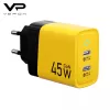 Швидка зарядка Wekome WP-U33 45W GaN Charger Yellow